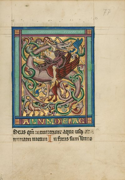 Initiale S - Un griffon et un cavalier - Unbekannt Unbekannt